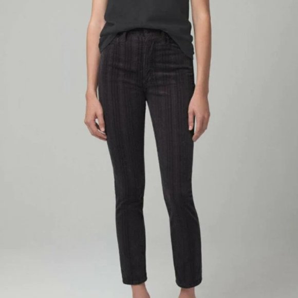 Citizens of Humanity Black Corduroy Olivia High Rise Ankle Size 26 🖤 - Picture 3 of 11